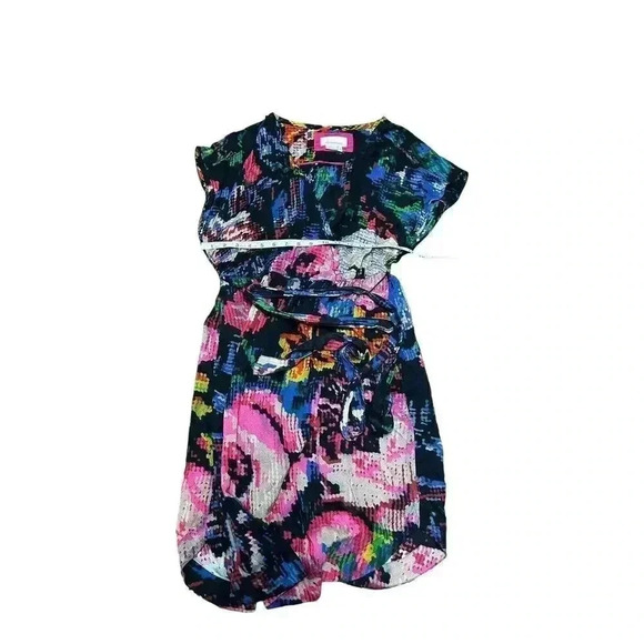 Anthropologie Astrid Needlepoint Floral Pockets V-Neck Mini Dress Modal Size Med - Picture 4 of 9